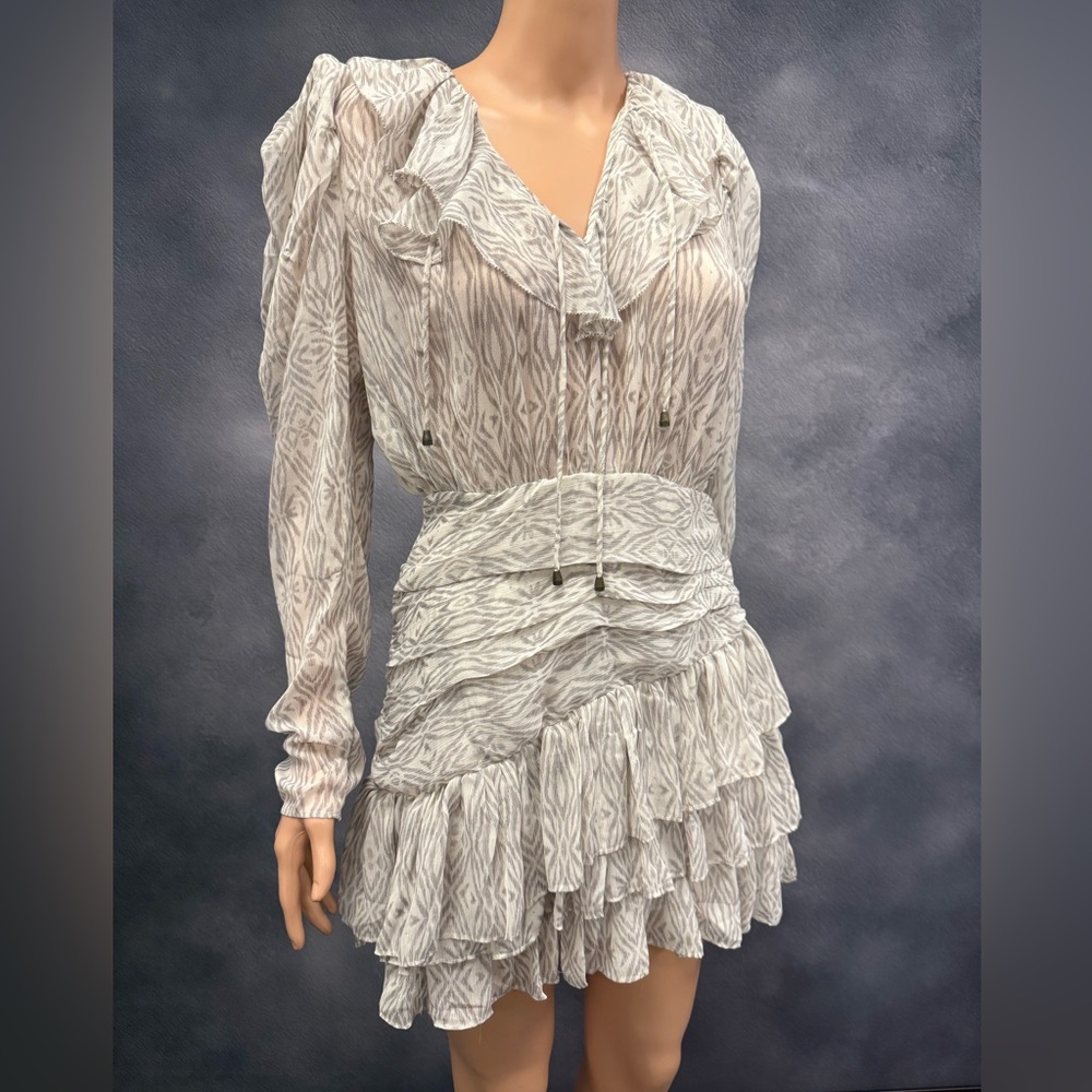 Seashell Sheath Dress with Puff Sleeves.  Size Small